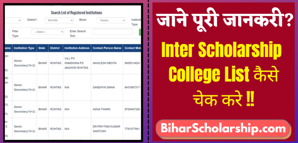 Bihar Post Matric Scholarship College list कैसे देखे | PMS Scholarship Bihar College List 2021: Very Useful