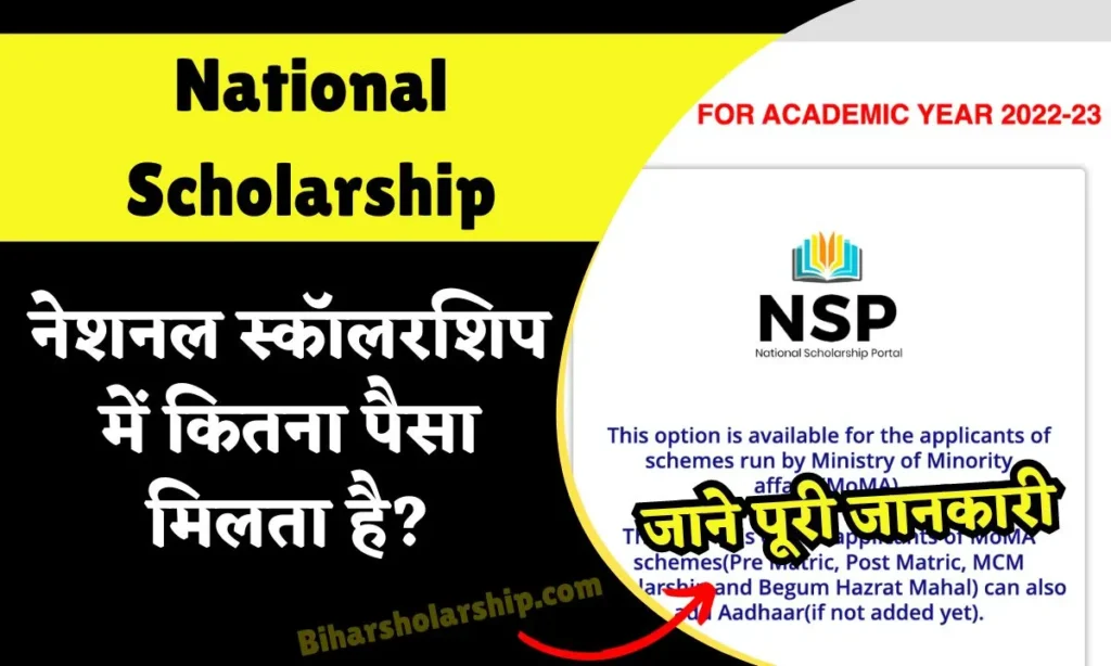 national scholarship me kitna paisa milta hai